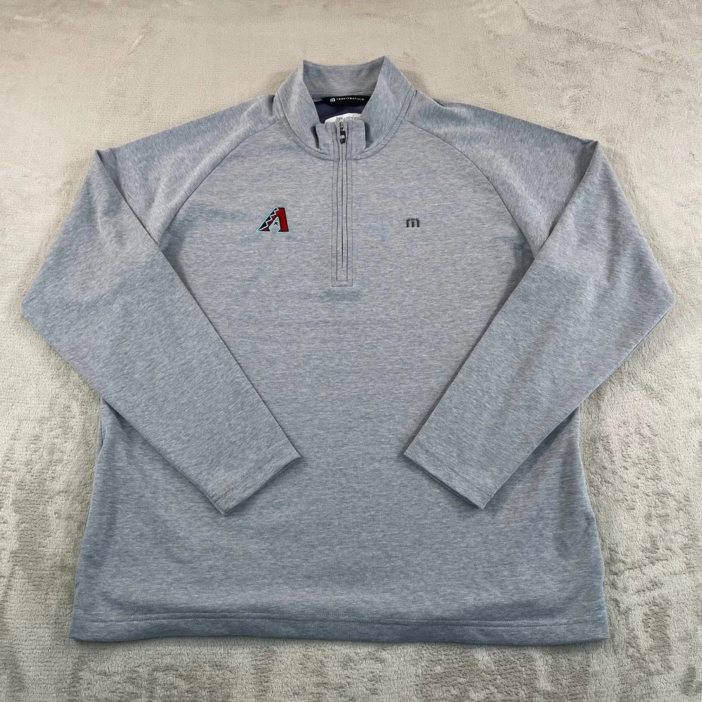 Travis Mathew x Arizona Diamondbacks Upgraded 1/4 Zip Golf‎ Pullover Men XL Grey